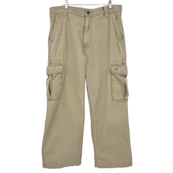 Levi’s Workwear Loose Straight Cargo Pants Tan Pleated Utility 34x32 /Fits 35x27 - Picture 1 of 11